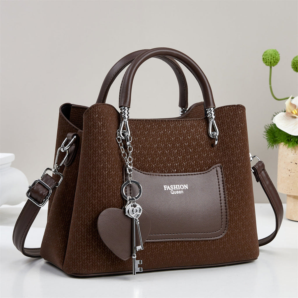 Women's Large Capacity Shoulder Bag – PU Leather Messenger Bag with Multiple Compartments