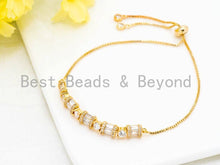 Load image into Gallery viewer, Adjustable Bracelet,Clear CZ Bezel /Tube bracelet, SKU#P23