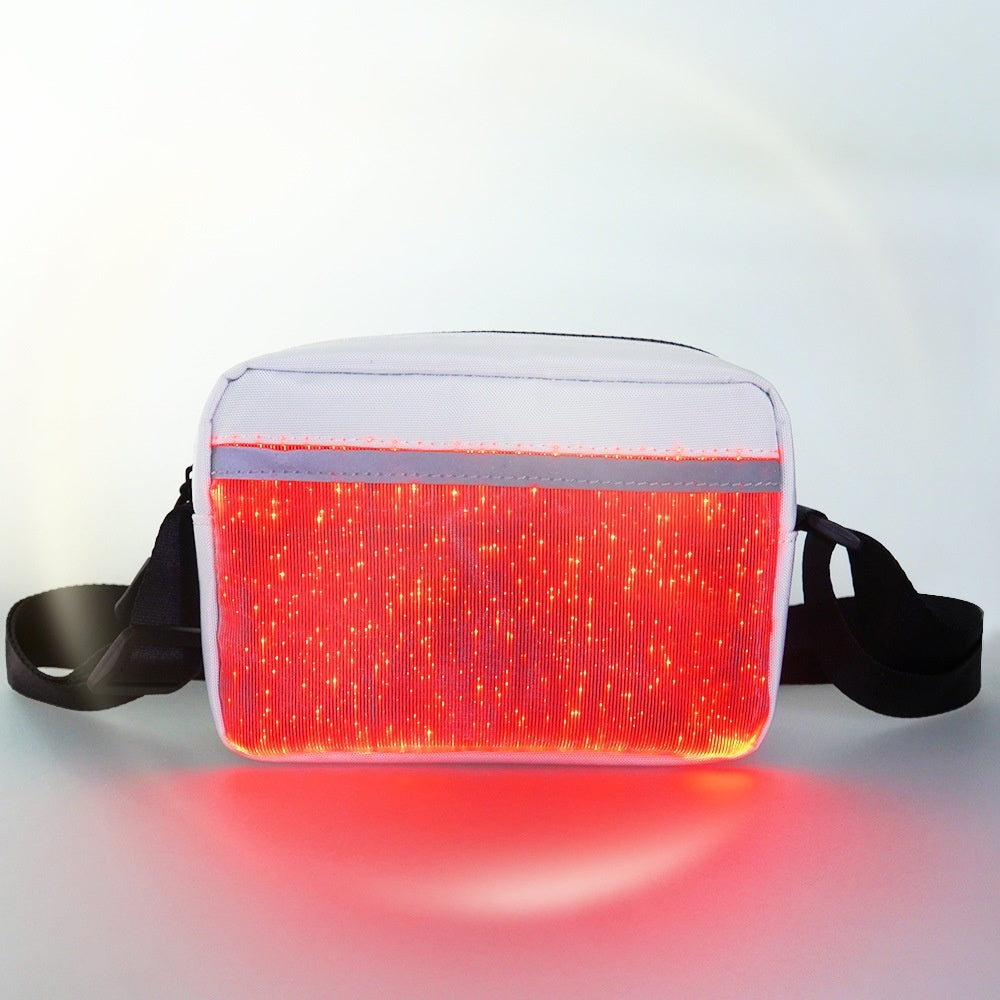 LED Luminous Shoulder Bag - Colorful Light-Up Crossbody with Shooting Stars Pattern