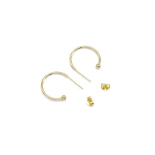 Load image into Gallery viewer, Gold hoop with ball end Earrings, Sku#LX385