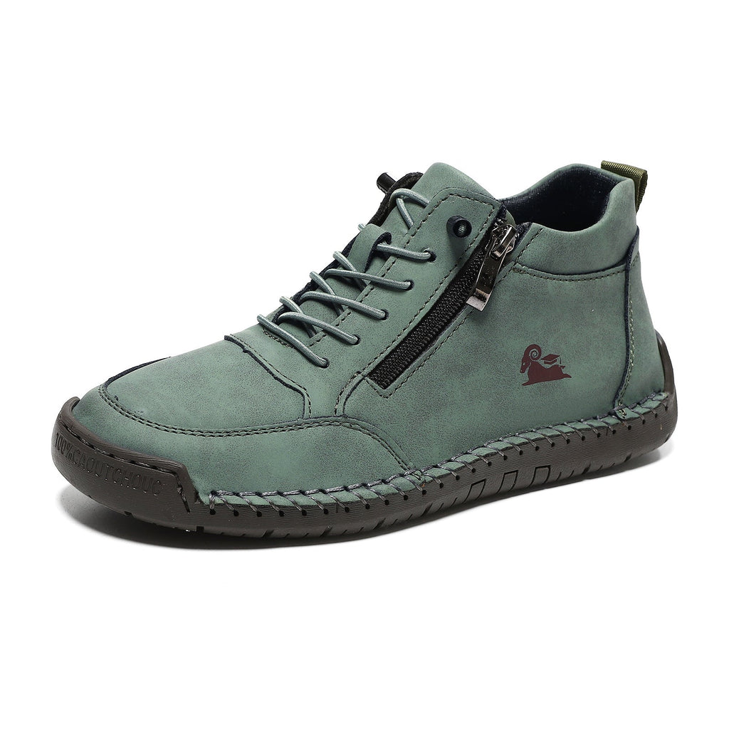 Women's Hand-Stitched Microfiber Flat Shoes | Buckle Casual Comfort Flats for Fall & Winter