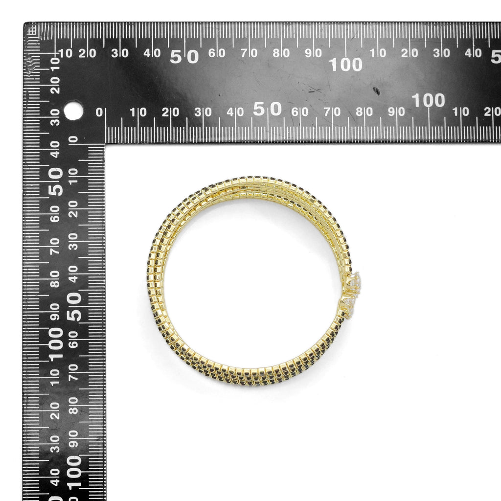 Clear Black CZ crossover with round diamond Bracelet, SKU#A272