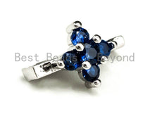 Load image into Gallery viewer, CZ Micro Pave Spacer Beads for Double Strand Necklace Bracelet, Fuchsia/Blue/Green Cubic Zirconia Space Beads, 7x11mm, sku#N41