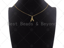 Load image into Gallery viewer, Gold Bamboo Initial Charm, Alphabet Name Letter Charm,sku#L277C