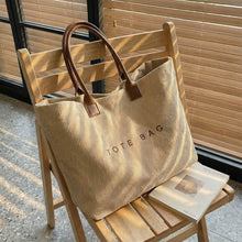 Load image into Gallery viewer, Retro Lettered Casual Tote Bag for Women - Horizontal Rectangle Handbag