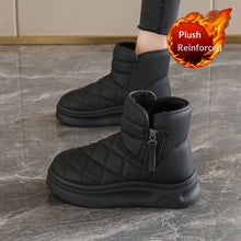Load image into Gallery viewer, Women's Fleece-Lined Snow Boots | Warm Winter Boots with Side Zipper | Khaki Beige Black