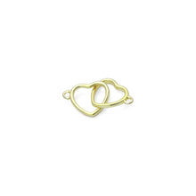 Load image into Gallery viewer, Gold Double Hearts Connector Charm Pendant,Sku#LX873
