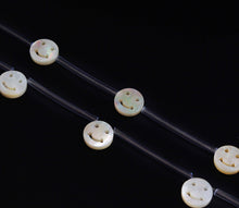 Load image into Gallery viewer, Natural Mother of Pearl Smiley Face Coin Beads, Sku#T158