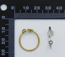 Load image into Gallery viewer, CZ Coin and Ball Open Ring, Sku#B196