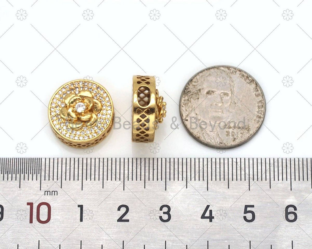CZ Flower Spacer Beads, Sku#LK557