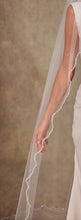 Load image into Gallery viewer, Wavy Beaded Edge Minimalist Wedding Veil- D246