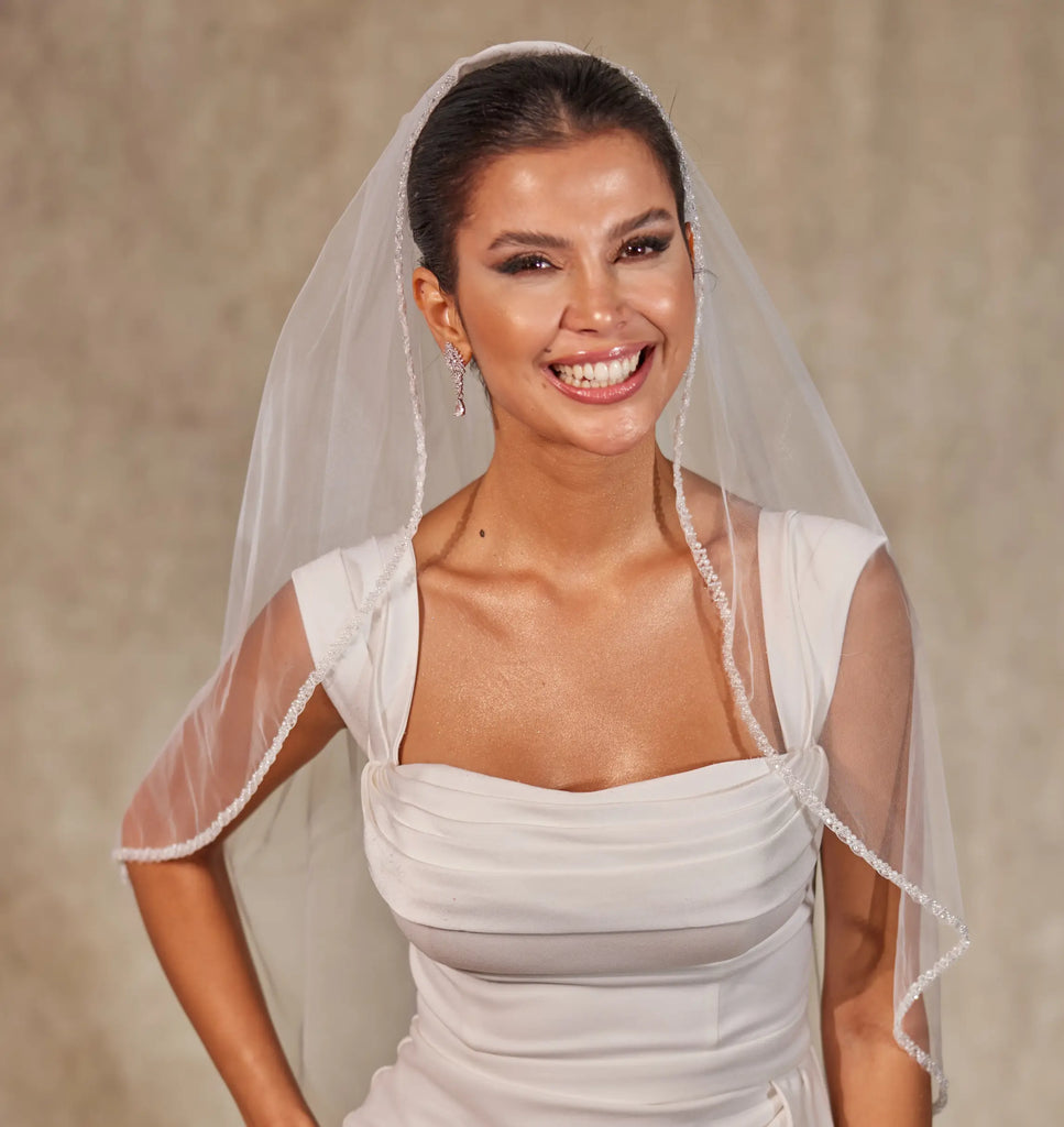 Bridal Shower Pearl Veil- D257