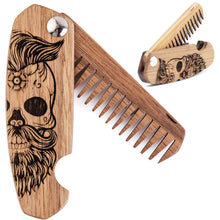 Load image into Gallery viewer, Wooden Beard Comb – Sugar Skull