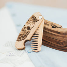 Load image into Gallery viewer, Wooden Beard Comb – Sugar Skull