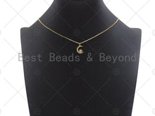 Load image into Gallery viewer, Dainty CZ Micro Pave Moon Star Charm/Pendant, Moon Shape Charm, Gold Pendant, Gold plated charm, 10x14mm, Sku#JL07