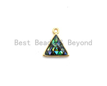 Load image into Gallery viewer, 100% Natural Abalone Shell Triangle Shape Pendant/Charm, Abalone Jewelry, Shell Jewelry, Beach Jewelry,  11x12mm,SKU#Z310