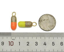 Load image into Gallery viewer, CZ Enamel Pill/ Capsule Pendant,F1453