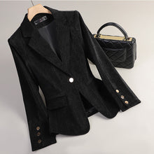 Load image into Gallery viewer, Slim-fit Casual Gold Velvet Blazer For Women