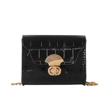 Load image into Gallery viewer, Mini Chain Shoulder Bag – Women's PU Leather Crossbody Bag | Black, Silver &amp; Gold