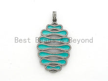 Load image into Gallery viewer, NEW Enamel Colorful Large Oval Shape Pendant,CZ Micro Pave Oil Drop pendant,Enamel pendant,Enamel Jewelry,34x37mm,sku#F577