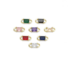 Load image into Gallery viewer, Gold Colorful Square CZ Connector, Sku#LX287