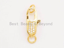 Load image into Gallery viewer, CZ Micro Pave Small Lobster Claw Clasp, Cubic Zirconia Clasp,sku#H44