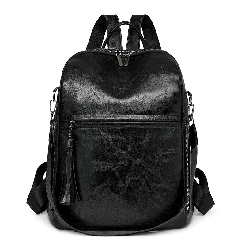 Classic Women's Vintage Backpack – PU Leather | Brown, Black, Pink