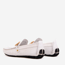 Load image into Gallery viewer, The Pisa White Leather Bit Drive Loafer Men Shoe