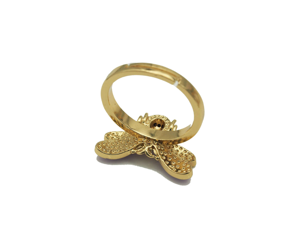 Colorful Enamel Bee Ring, O87