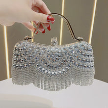 Load image into Gallery viewer, Diamond Tassel Evening Clutch Bag - Crystal Embellished Handbag for Women | Formal Party Purse
