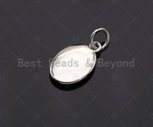 Load image into Gallery viewer, CZ Micro Pave Earth On Oval Shape Pendant/Charm, Oval Cubic Zirconia Global Pendant, Real Gold Plated,8x13mm,Sku#L314