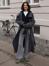 Load image into Gallery viewer, Retro Solid Stand Collar Long Tweed Coat Women