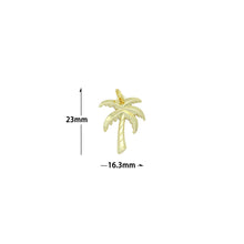 Load image into Gallery viewer, Gold Silver Coconut Palm Tree Charm Pendant, Sku#A486