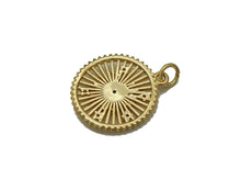 Load image into Gallery viewer, CZ Flower On Hollow Out Round Charm, Sku#F1488