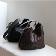 Load image into Gallery viewer, Large-Capacity Woven Bucket Shoulder Bag – Retro Commuter Underarm Bag