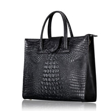 Load image into Gallery viewer, Women's Large Capacity Genuine Leather Tote Bag – Crocodile Pattern Business Shoulder Bag
