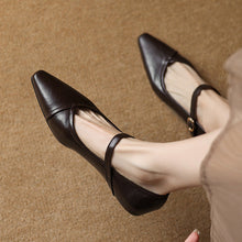 Load image into Gallery viewer, Women's Pointed Toe Low Heel Dress Shoes with Floral Detail - Elegant Buckle Closure Pumps