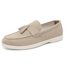 Load image into Gallery viewer, Men's Suede Slip-On Loafers with Tassel Detail - Business Casual Pointed Toe Shoes