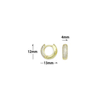 Load image into Gallery viewer, Gold Silver CZ Donut Hoop Earrings, Sku#A473