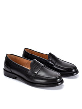 Load image into Gallery viewer, Men's British-Style Vintage Slip-On Loafers – Genuine Cowhide Leather, Round Toe, Low Wedge Heel