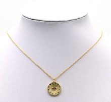 Load image into Gallery viewer, Gold Colorful CZ Evil Eye Coin Charm, Sku#LX97