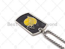 Load image into Gallery viewer, LA Lakers Dog Tag Pendant Chain Necklace, sku#L343
