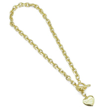 Load image into Gallery viewer, Thick Square Link Chain Love Heart Pendant Necklace, sku#EF489