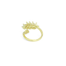Load image into Gallery viewer, Clear CZ Wheat leaf Statement Adjustable Ring, Sku#A492