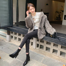 Load image into Gallery viewer, Women's Square Toe Elastic High Heel Boots - Chunky Heel Ankle Boots