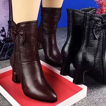 Load image into Gallery viewer, Women's Velvet-Lined Mid-Calf Boots with Side Zipper | Low Heel