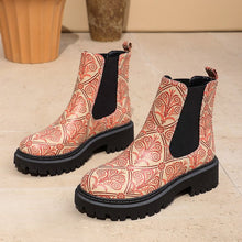 Load image into Gallery viewer, Women's Color Block Mid-Calf Boots - High Heel Slip-On Shaft Boots