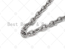 Load image into Gallery viewer, 6x8mm Quality Stainless Steel Oval Link Chain by Yard, Texturized Oval Chain, Silver Unfinished Jewelry Chains, Wholesale Chain, sku#A100