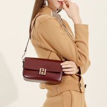 Load image into Gallery viewer, Genuine Leather Crossbody Bag with Chain Strap - Women's Luxury Handbag