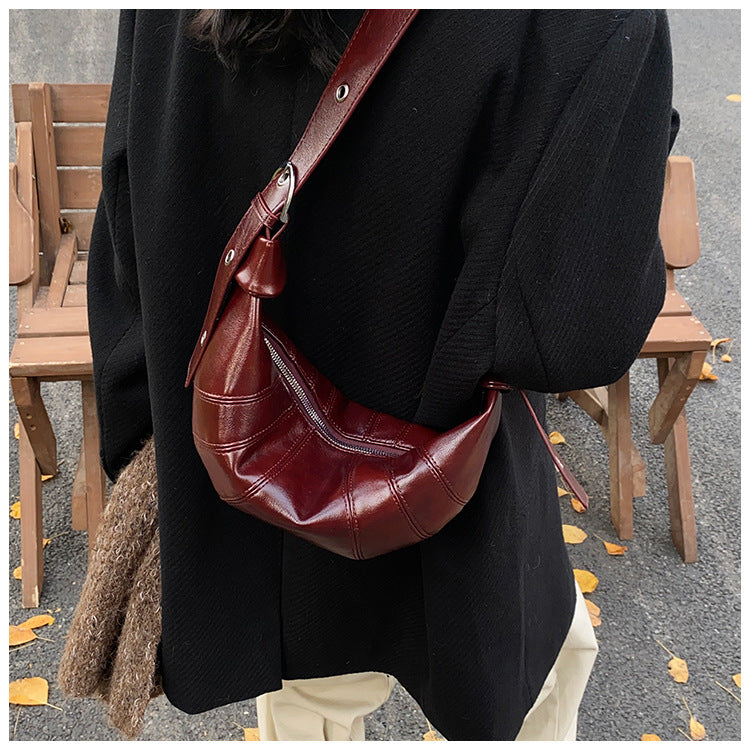 Dumpling Crossbody Bag - Retro PU Leather Shoulder Bag for Women | Sarah Express